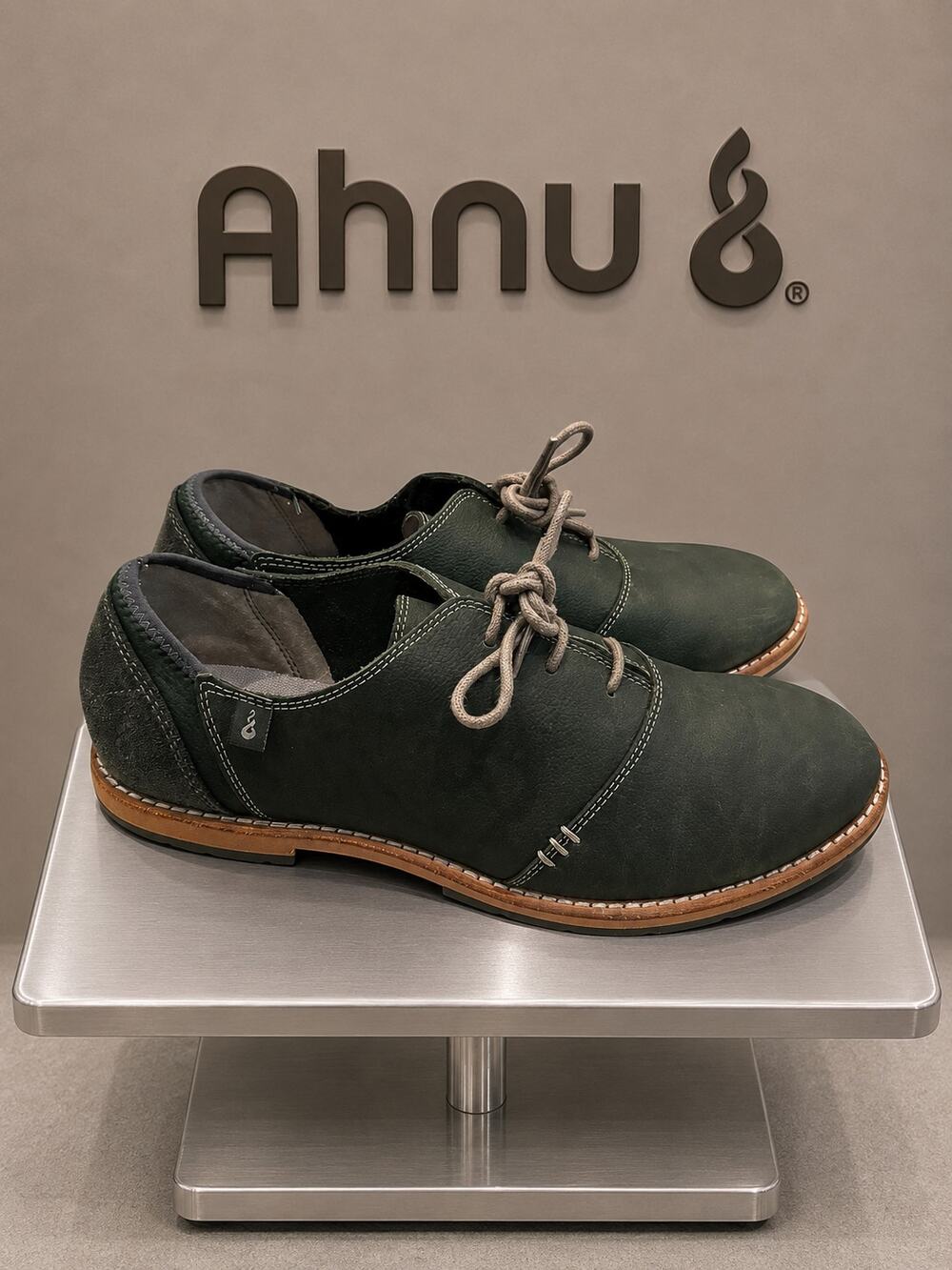 Ahnu Emery Rosin Green Leather Oxford Lace Up Shoes Women’s 7.5 EU 38.5